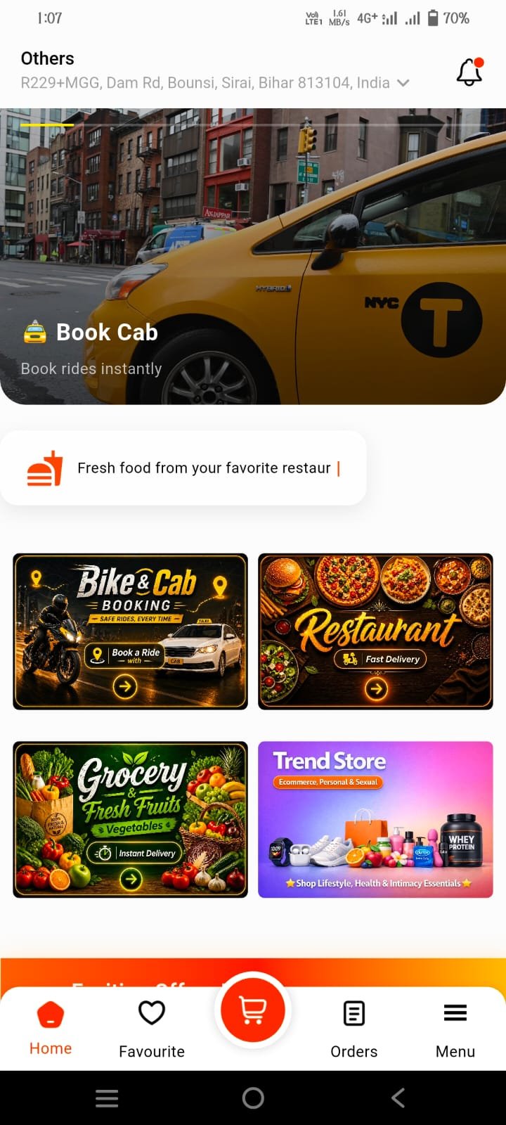 Trendzap app services home screen